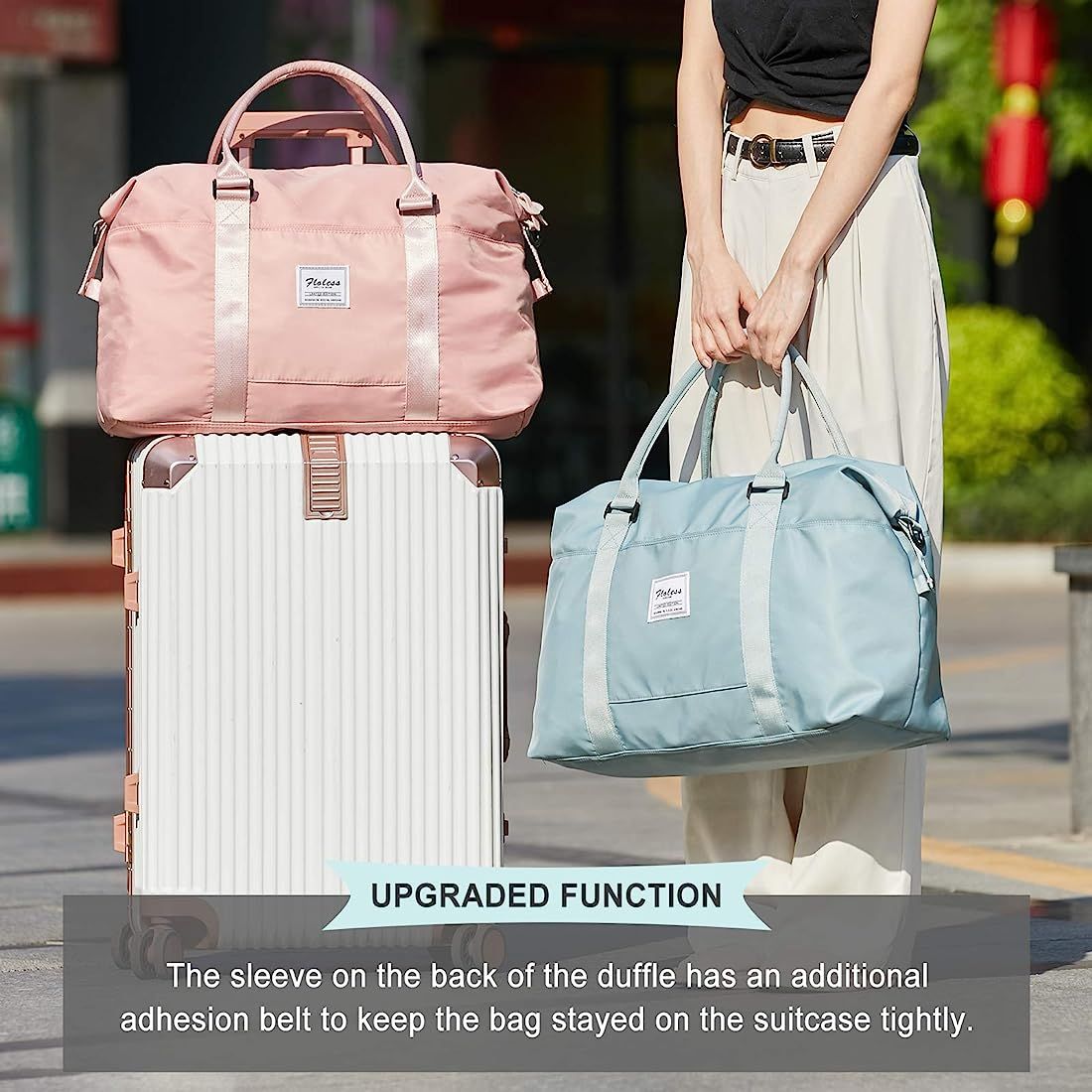 Travel Duffel Bag, Sports Tote Gym Bag, Shoulder Weekender Overnight Bag for Women | Amazon (US)