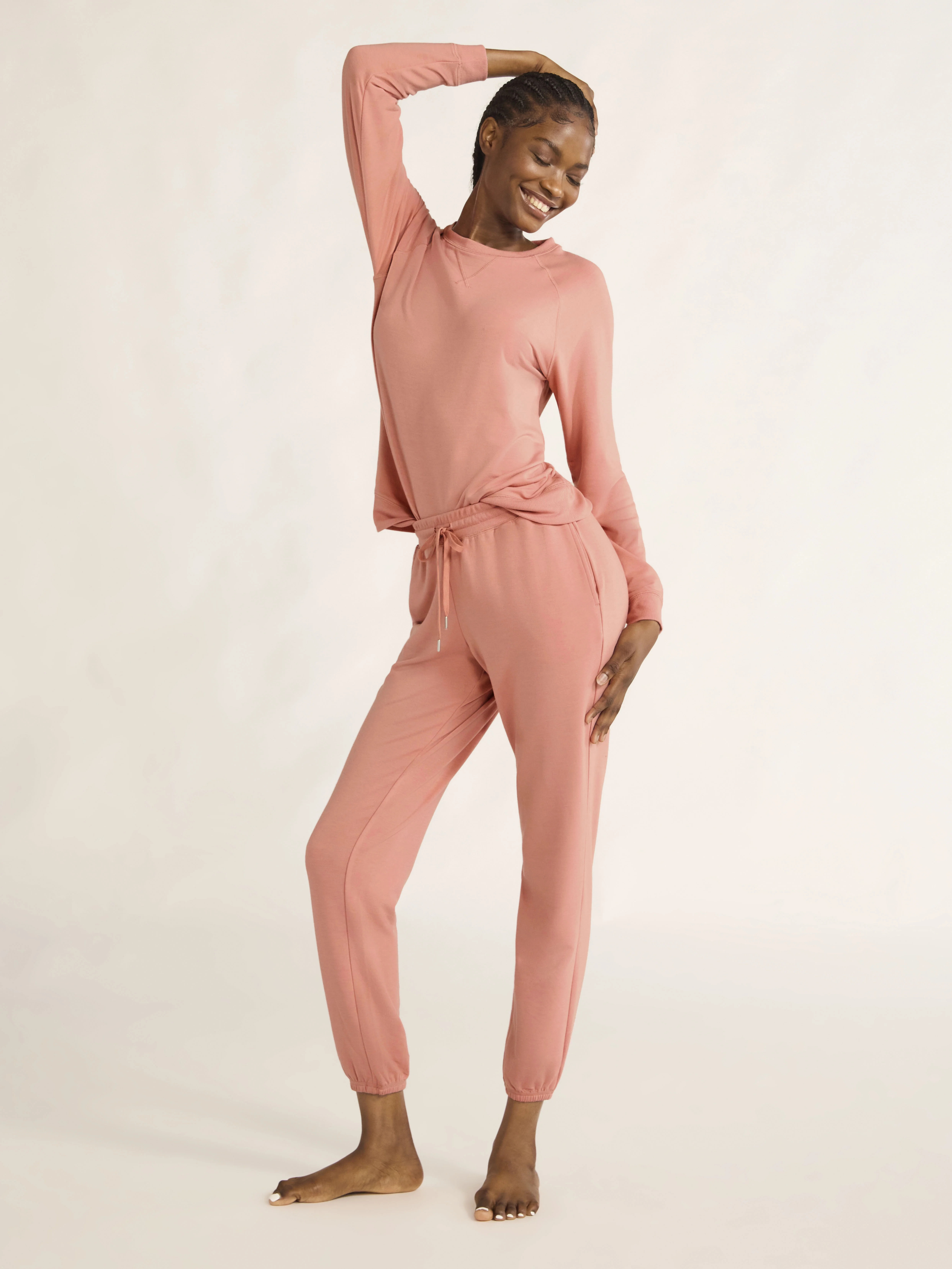 Joyspun Women's and Women’s Plus French Terry Sweatshirt and Joggers Set, 2-Piece, Sizes XS to ... | Walmart (US)