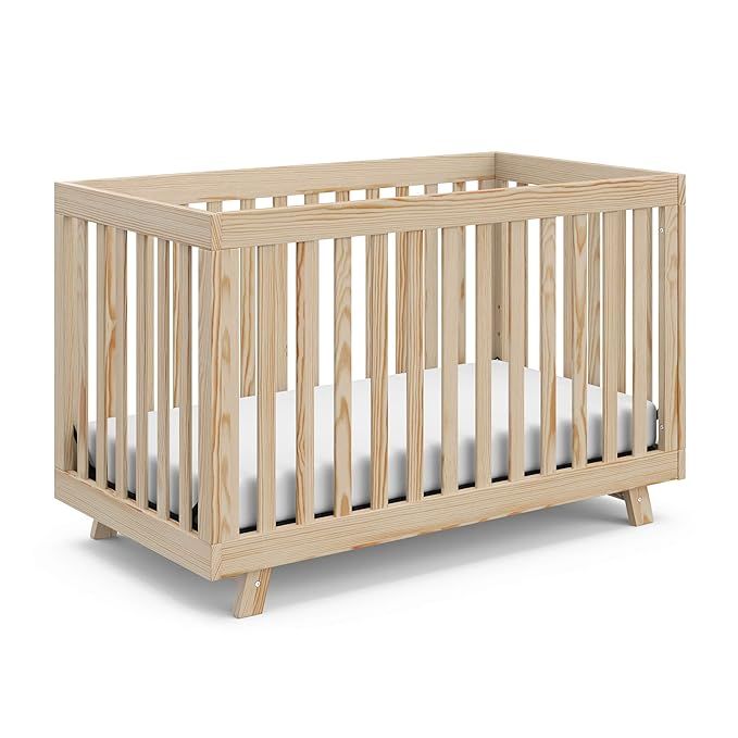 Stork Craft Beckett 3-in-1 Convertible Crib, Natural, Fixed Side Crib, Solid Pine and Wood Produc... | Amazon (US)