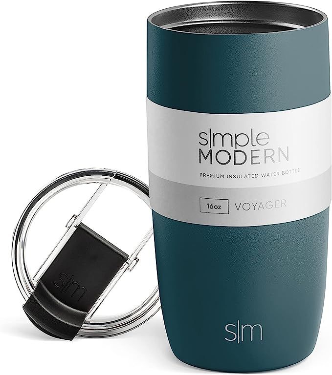 Simple Modern Travel Coffee Mug Insulated Stainless Steel Thermos Cup Voyager with Straw and Clea... | Amazon (US)