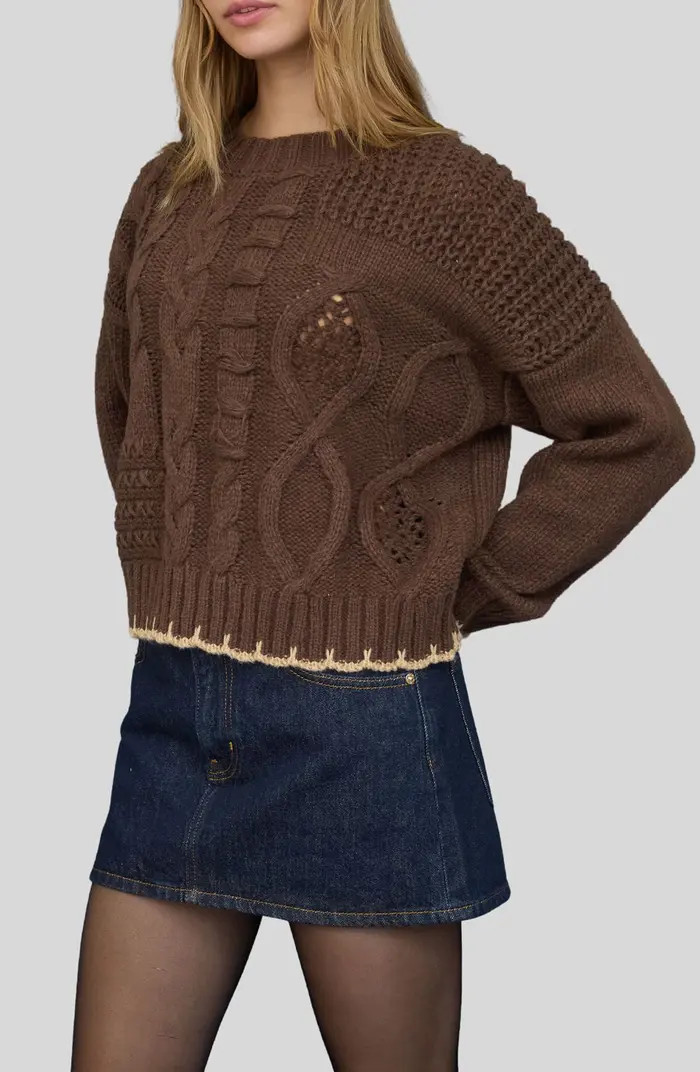 Blu Pepper Mixed Cable Knit Sweater | Nordstromrack | Nordstrom Rack