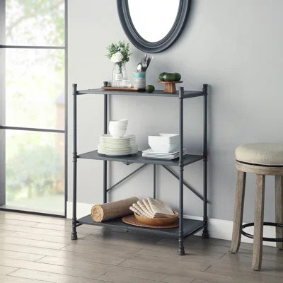 Cordelia Sandy Black, Dark Bronze Hand-Brushed Finish Console Table | Wayfair North America