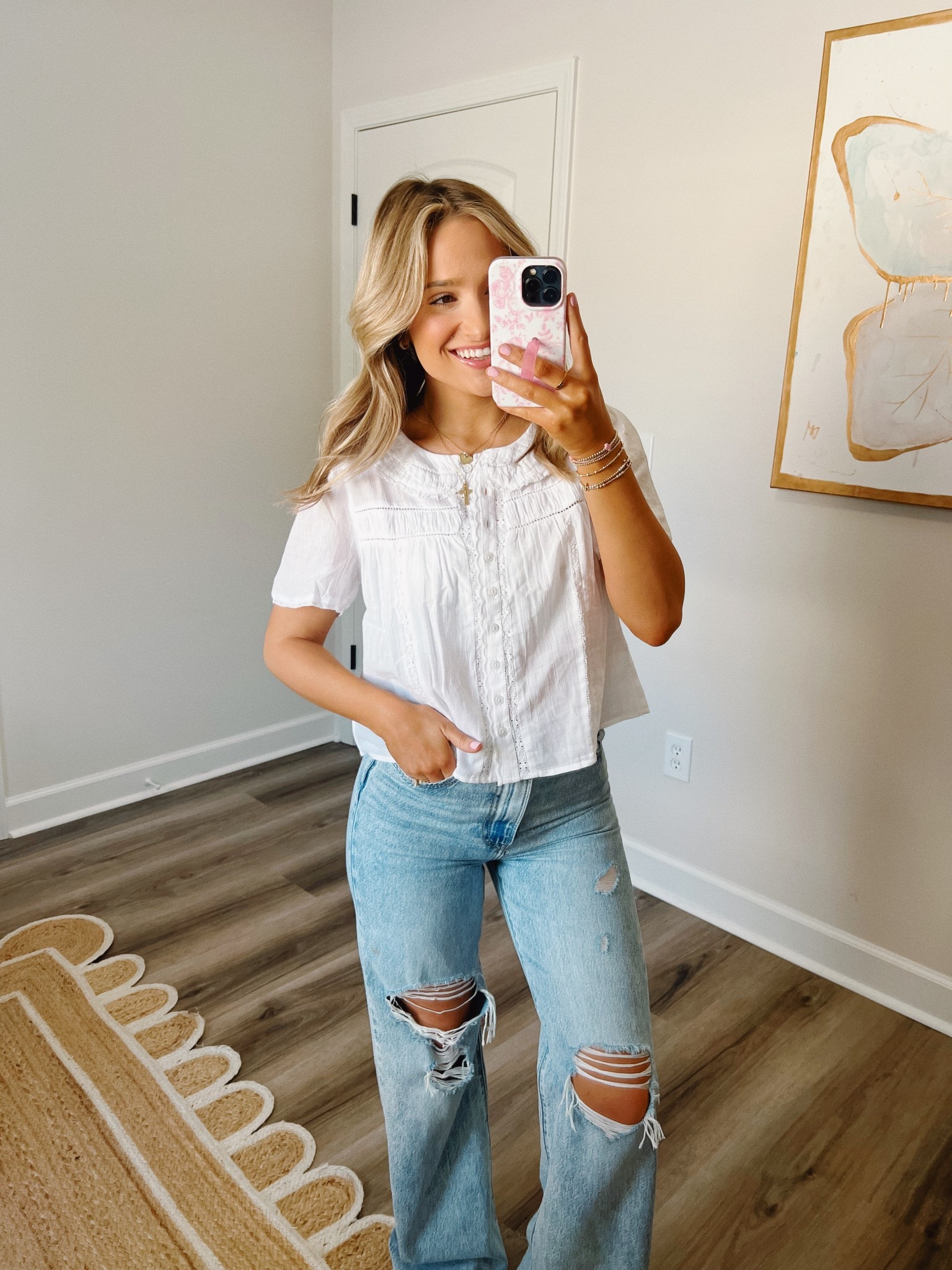 the perfect transitional fit for spring & summer🤍 jeans and top on sale now!

#LTKSaleAlert #LTKFindsUnder50 #LTKStyleTip