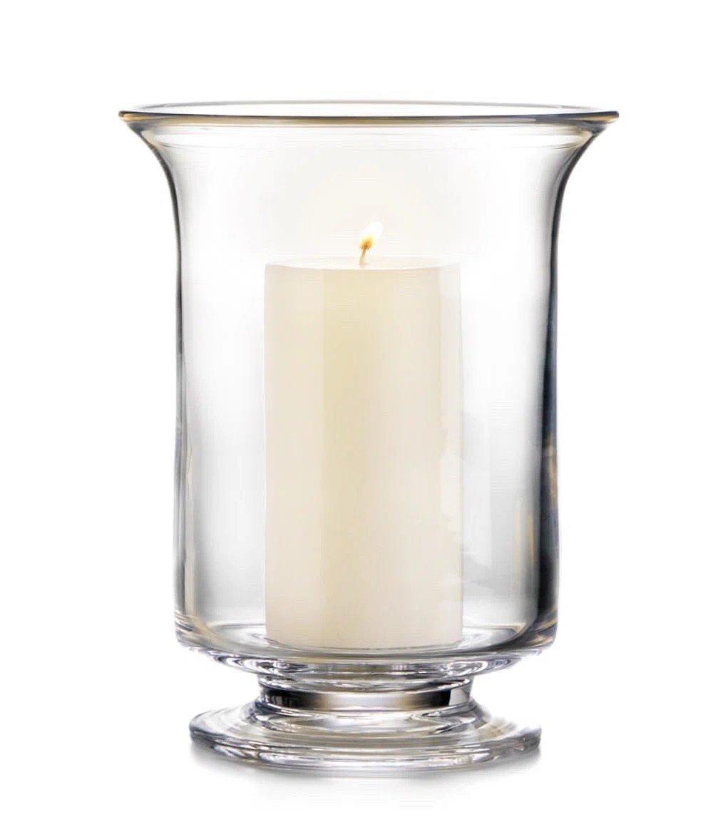 Beautiful glass hurricane perfect for the upcoming holidays! Comes in several sizes! Traditional,  classic, decor, seasonal, Christmas, December living room, dining room bedroom

#LTKHome #LTKFindsUnder50 #LTKSeasonal