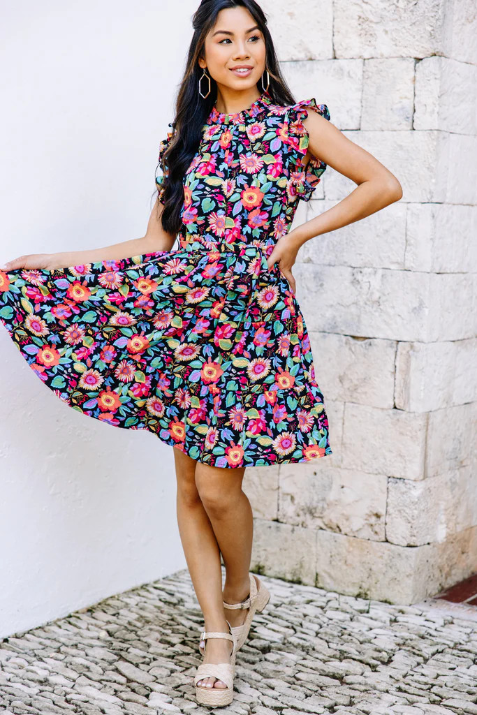 Bold Moves Black Floral Dress | The Mint Julep Boutique