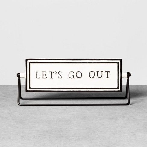 Reversible Sign Let's Go Out / Let's Stay In Cream - Hearth & Hand™ with Magnolia | Target