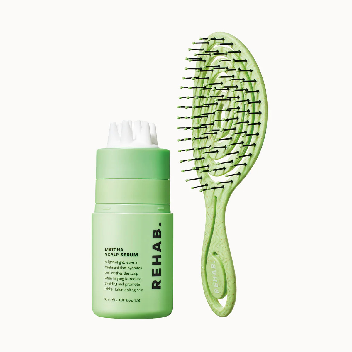 REHAB. Matcha Scalp Serum & Mini Matcha Vital Hair Brush Duo | REHAB Your Hair