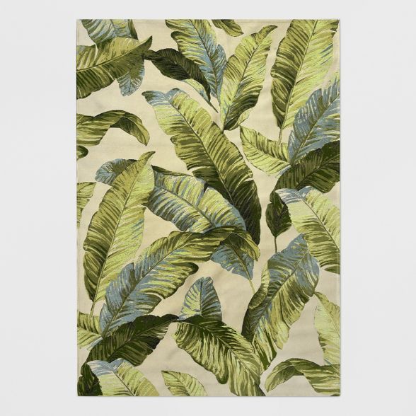 Vacation Tropical Outdoor Rug Green - Threshold™ | Target