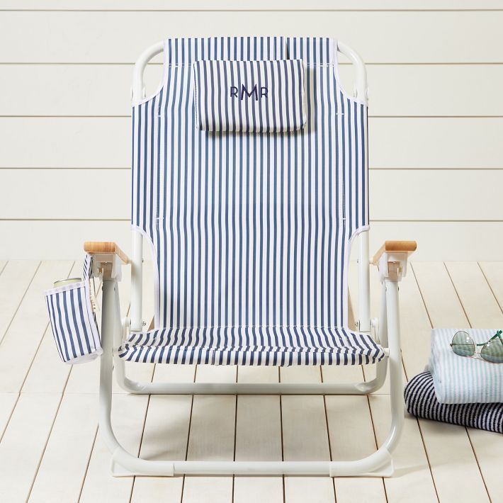 Stripe Foldable Beach Chair | Mark and Graham