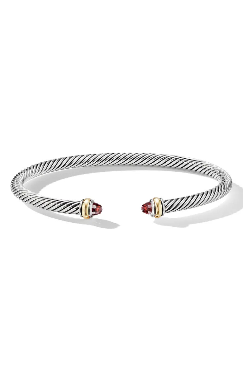 Cable Classic Bracelet with 18K Gold & Semiprecious Stones, 4mm | Nordstrom