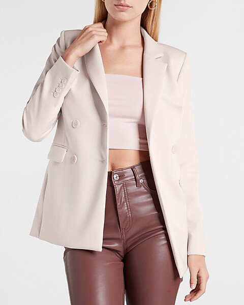 Supersoft Double Knit Double Breasted Blazer | Express