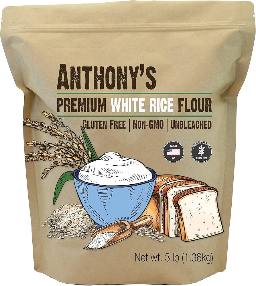 Anthony's Premium White Rice Flour, 3 lb, Gluten Free, Non GMO | Amazon (US)