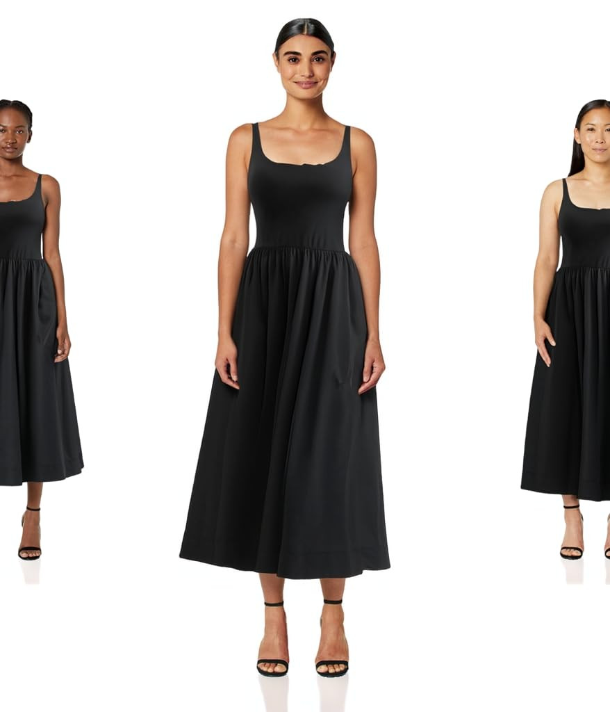 CRZ YOGA Square Neck Maxi Casual Dress     Removable Pads, Flowy, Side Pockets, Travel, Sleeveles... | Amazon (US)
