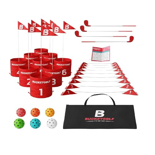 BucketGolf 9 Hole Bundle with Clubs, Outdoor Golf Game for All Ages | Amazon (US)