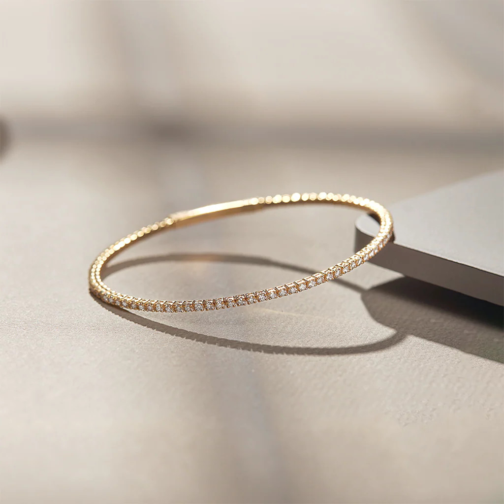 Flexi Diamond Tennis Bracelet in Yellow|14K Gold Vermeil Lab Grown Diamond |HYOU | Hyou Fine Jewelry