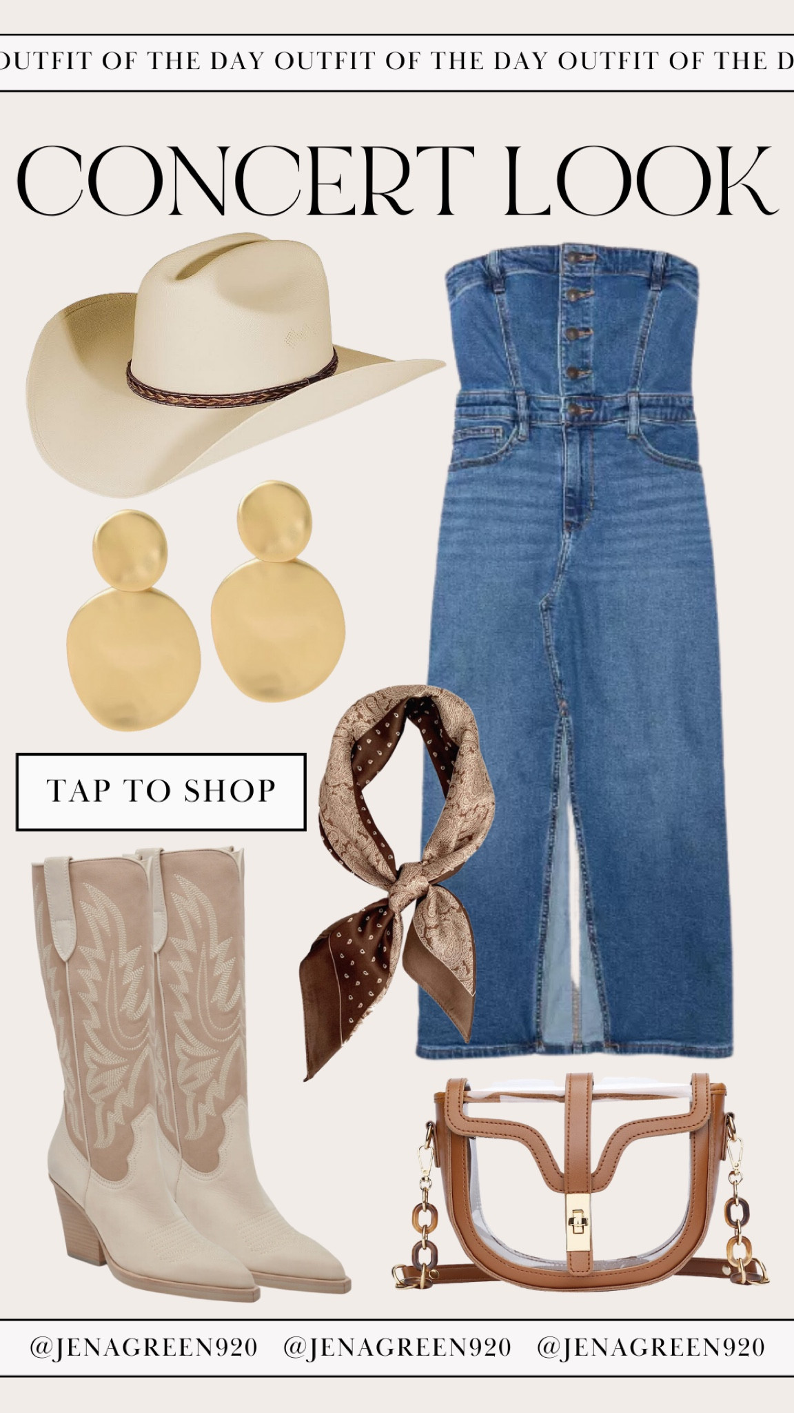 Concert Look | Concert Outfit | Denim Dress | Western Boots | Country Concert 

#LTKstyletip #LTKfindsunder100 #LTKfindsunder50