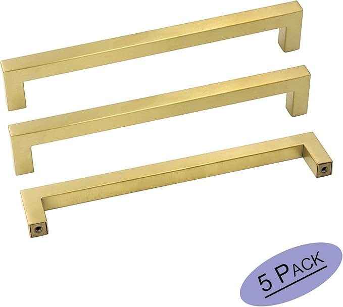 goldenwarm Brushed Brass Drawer Pulls Knobs Kitchen Cabinet Handles - LSJ12GD192 Modern Gold Cabi... | Amazon (CA)