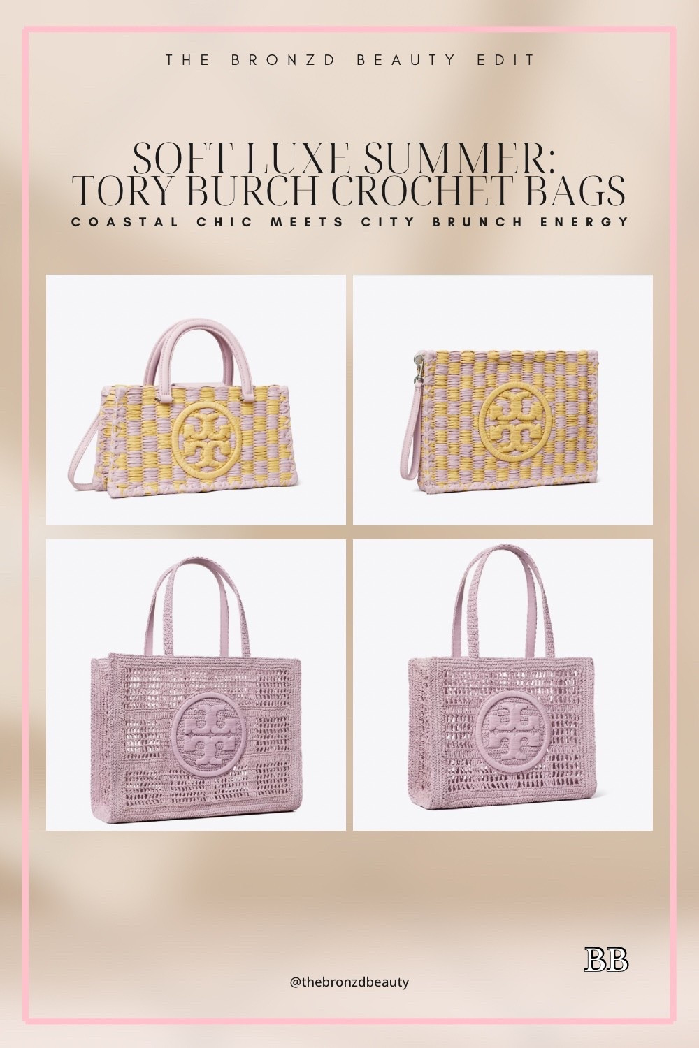 These hand-crocheted Tory Burch bags are giving coastal luxury meets Sunday brunch. Perfect for travel, everyday errands, or just being the best-dressed in the room. 💜

crochet tote, tory burch handbag, raffia summer bag, pale purple purse, designer tote, soft luxe, summer accessories, coastal chic, lavender fashion, woven bag aesthetic

#LTKItBag #LTKSeasonal