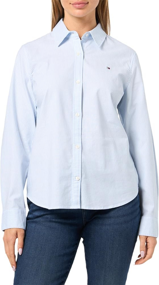 Tommy Hilfiger Women's Regular Oxford Long Sleeve Button Up Shirt | Amazon (US)