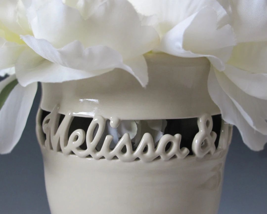 Personalized Couple's Vase Two Names Only Wedding Vase - Etsy | Etsy (US)