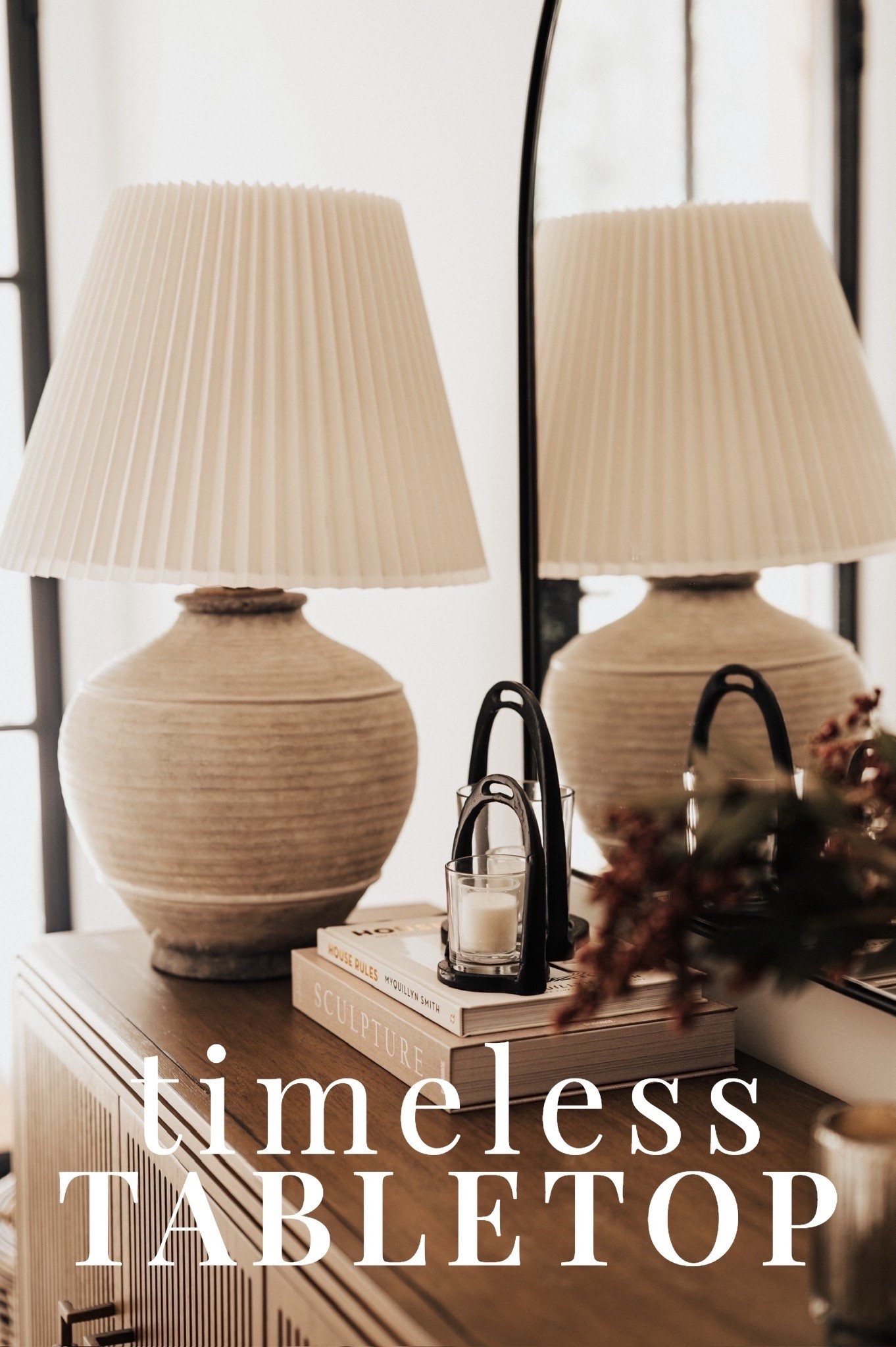 Soft tones, sculptural shapes, and layers of texture—this is how we do modern classic ✨🤍 From the pleated ceramic lamp to the stacked coffee table books and iron candle holder, every detail brings warmth and balance to this styled corner. #porcheandco

#modernclassic #neutraldecor #interiorstyling #entrywaytable #vignettegoals #pleatedlamp #ceramiclighting #texturerich #coffeetablebooks #collectedstyle #ltkhome #homedetails #designinspo



#LTKvlog #LTKOver40 #LTKHome