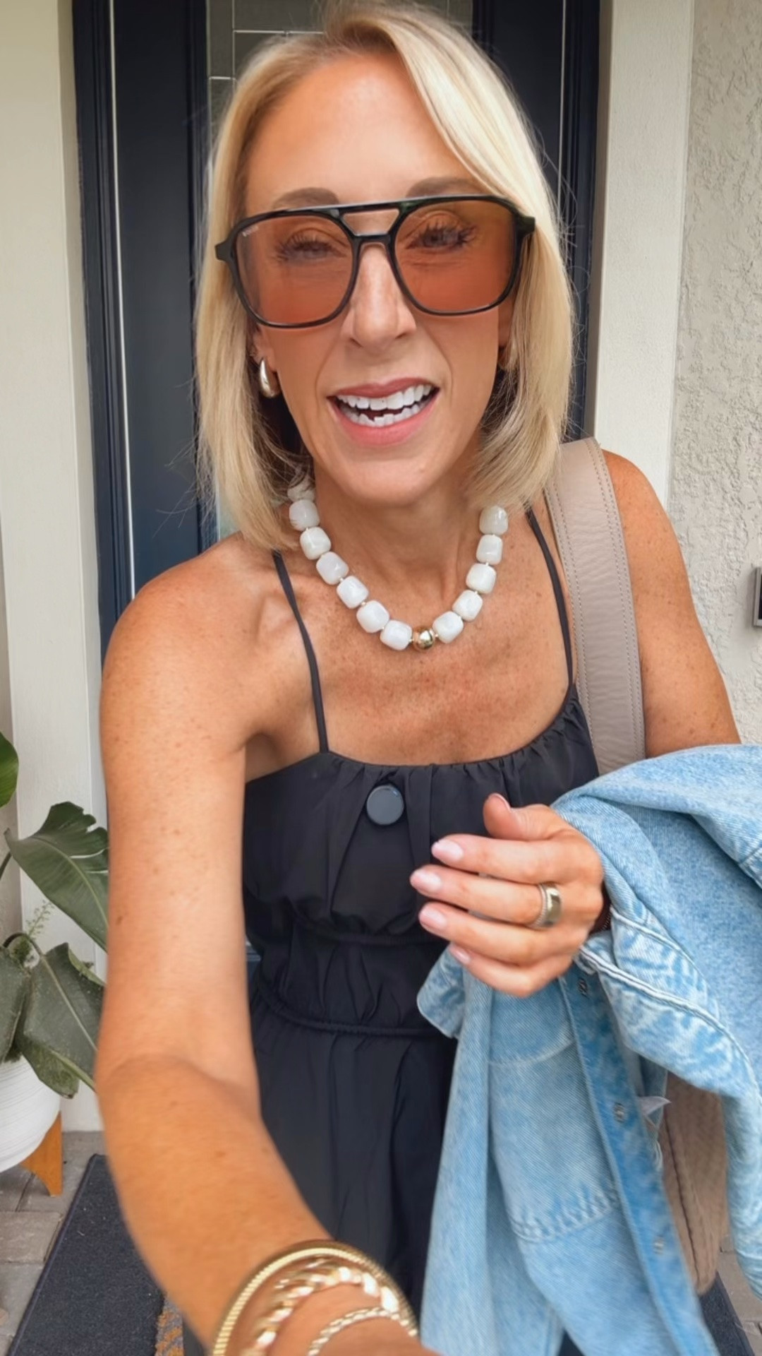 My ootd:
• midi active dress - size XS. $26. 2 colors. 
• sandals - tts. 
• jean jacket - size XS. 
• accessories linked.

#LTKootd #LTKOver40 #LTKSeasonal