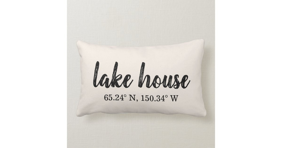 Lake House Custom Coordinates Lumbar Pillow | Zazzle.com | Zazzle