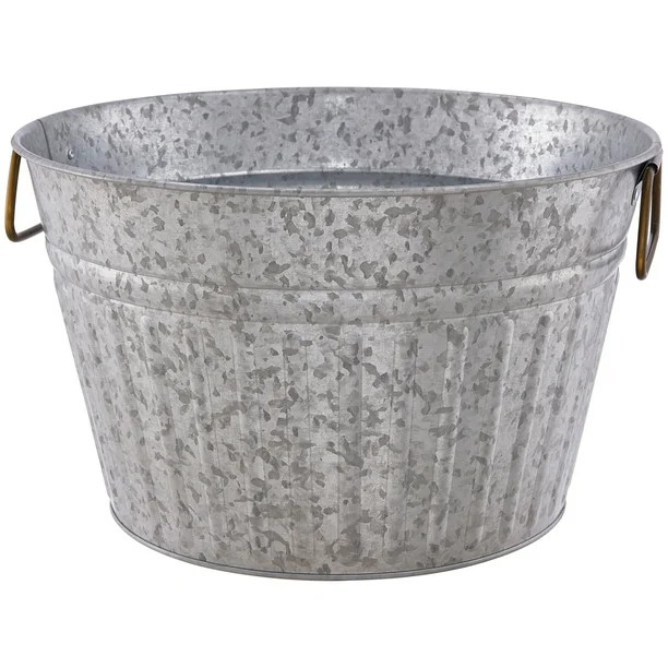 Better Homes & Gardens- Round Galvanized Tub, 15.0 in L x 15.0 in W | Walmart (US)