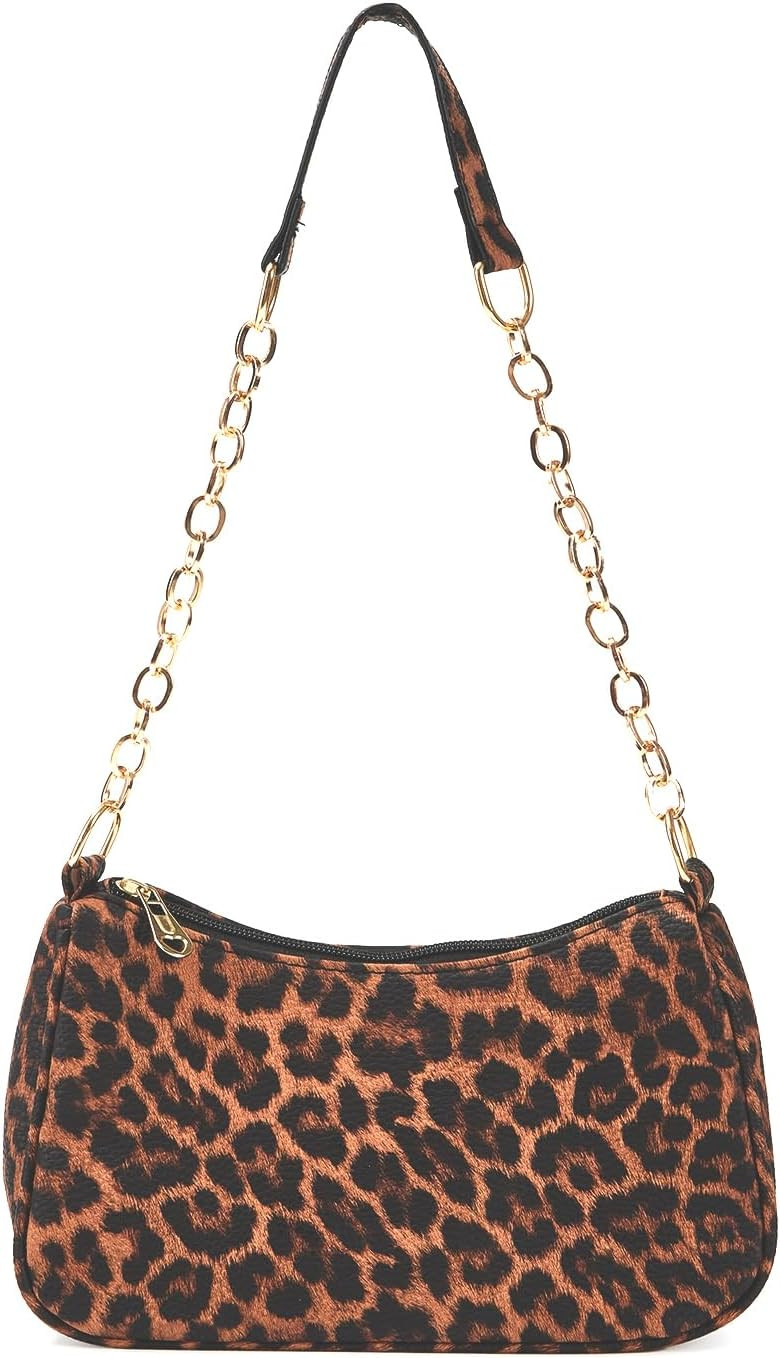Leopard Print Purse Shoulder Bag, Small Women's Cheetah Handbag | Amazon (US)
