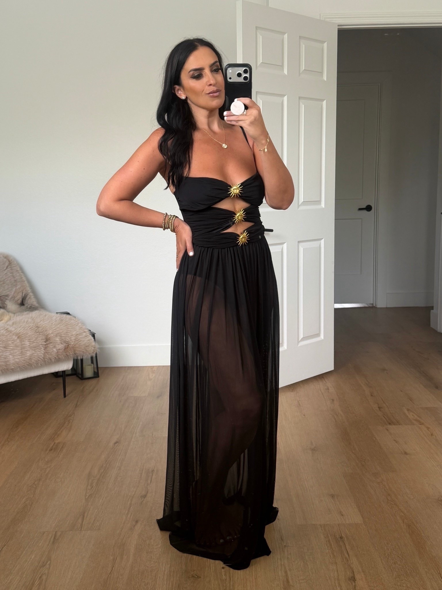 AGUA BENDITA Meeg Maxi Dress wearing size medium 