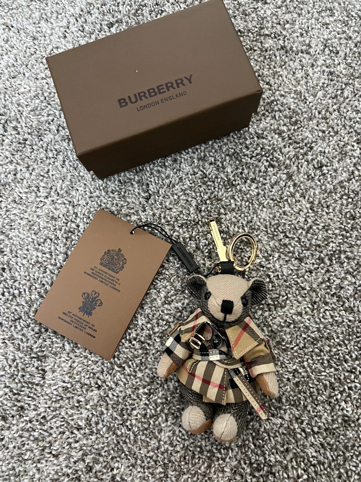 New Burberry Brown Cashmere Thomas Bear with Trench Coat Keyring Bag Charm | eBay US