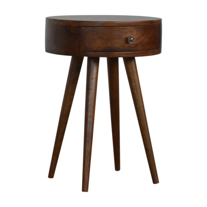 Nordic Chestnut Circular Shaped Bedside | Wayfair North America