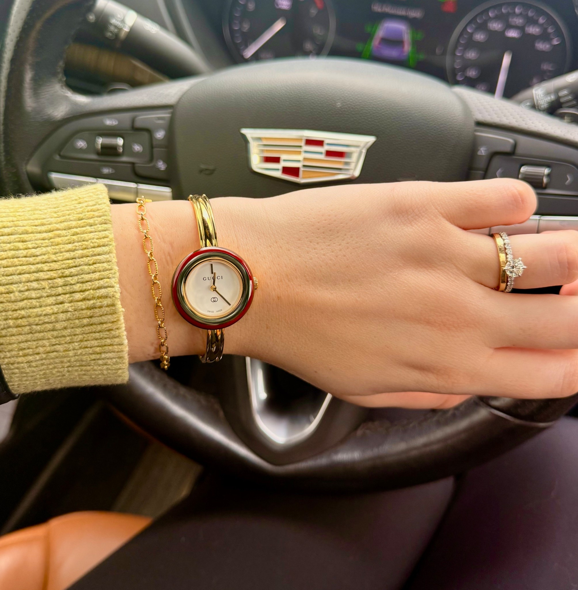 Small gold watch! The Gucci Bezel watch that is back. I love that I can change the color to match my outfit for the day ❤️

#LTKBeauty #LTKselfcare #LTKValentine