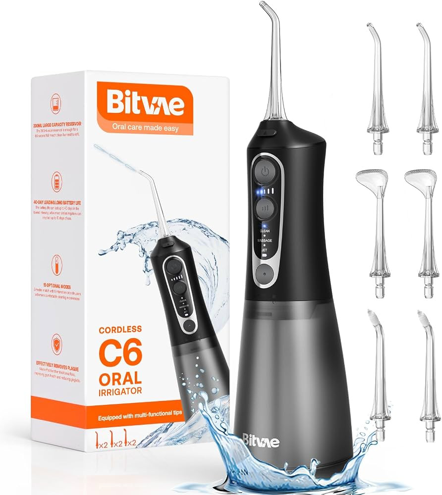 Bitvae C6 Water Flossers for Teeth - Cordless Water Dental Flosser Teeth Picks for Travel with 6 ... | Amazon (US)
