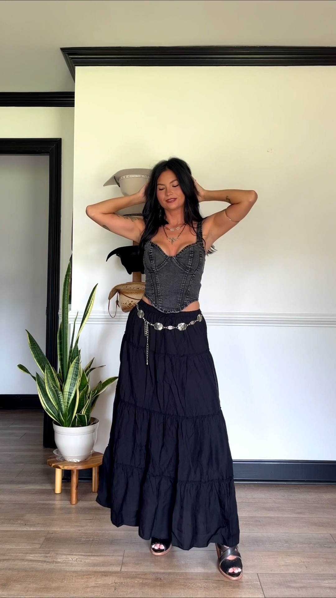 Edgy western chic 🖤 denim tops are a fave of mine!! Wearing xs top & skirt. Both have stretch

#LTKootd #LTKgrwm #LTKSeasonal
