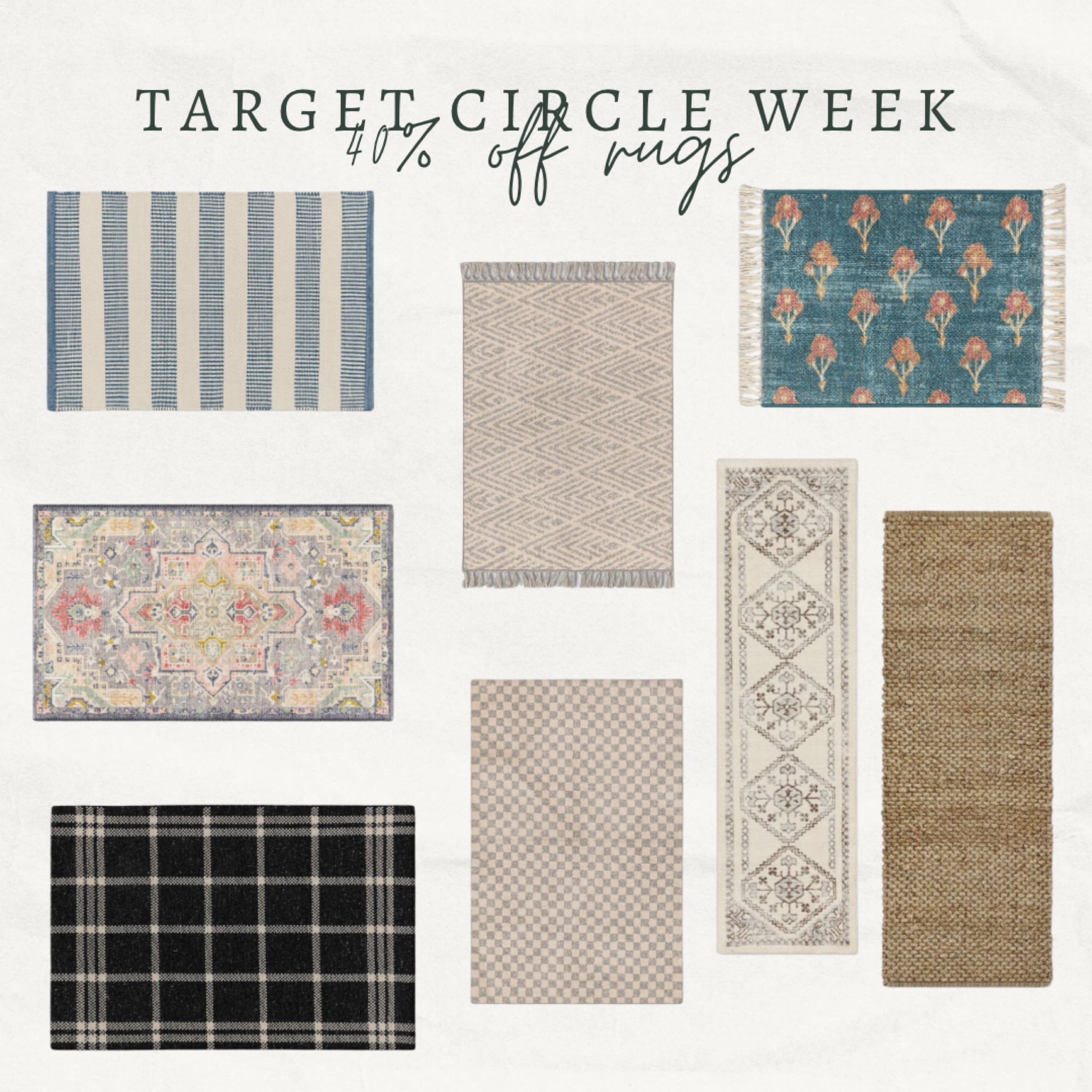 Target circle week 40% off rugs!! 

#LTKfindsunder100 #LTKsalealert #LTKhome