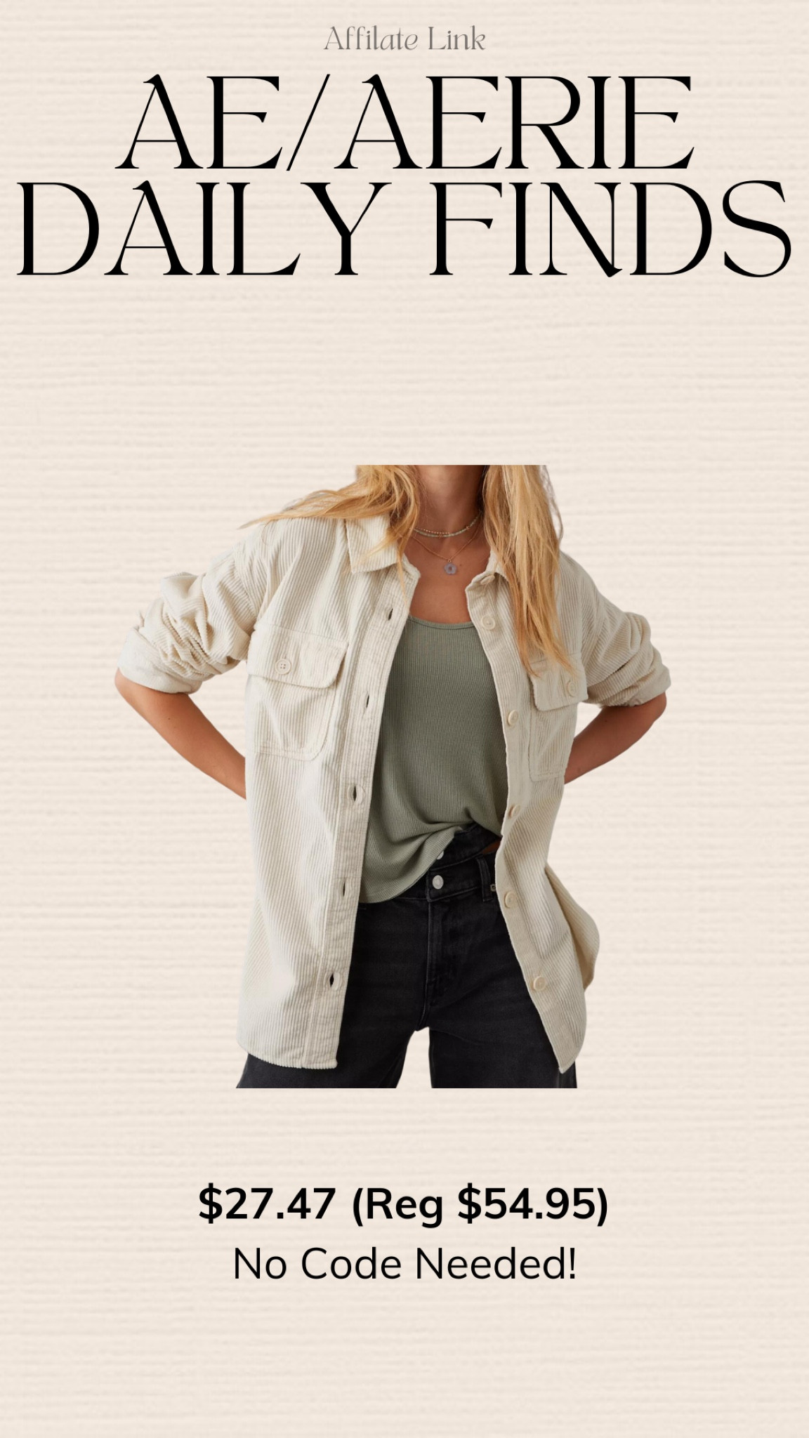 Super cute corduroy shacket from American Eagle!  50% off!

#LTKmidsize #LTKsalealert