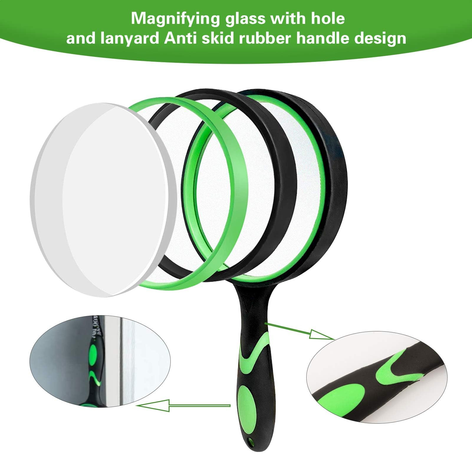 10X Magnifying Glass, 75MM Handheld Reading Magnifier with Non-Slip Soft Handle for Seniors Book ... | Amazon (US)