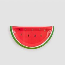 8pcs Watermelon Shaped Plate, Red Creative Paper Plate For Party | SHEIN