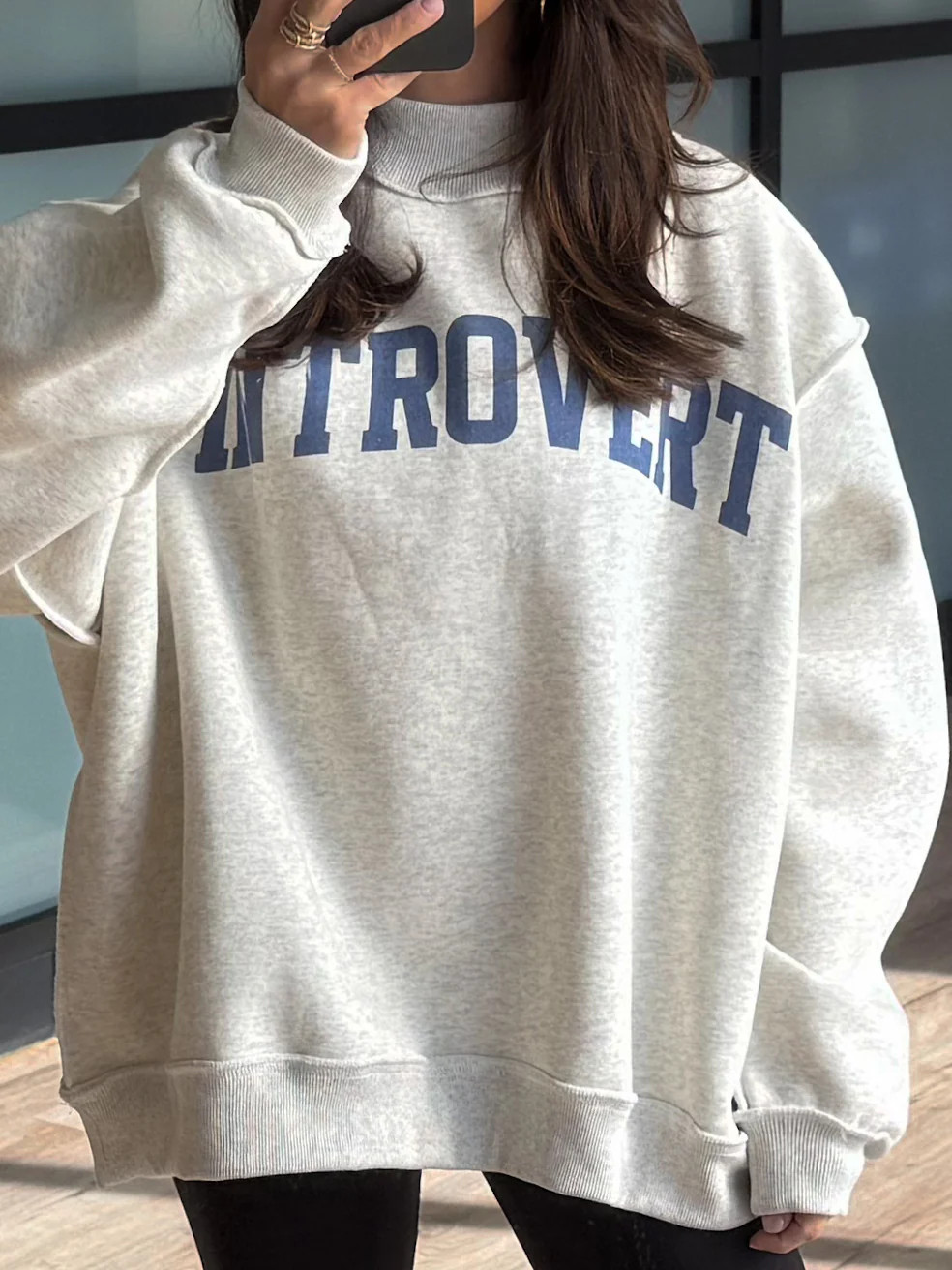 "INTROVERT/EXTROVERT" Mock Neck Sweatshirt | Shop Talulah