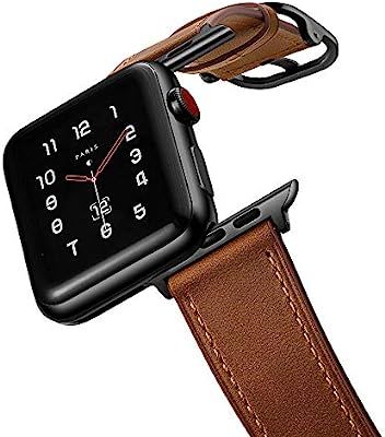 amBand Leather Band Compatible with Apple Watch SE Series 6 38mm 40mm 42mm 44mm, Genuine Leather ... | Amazon (US)