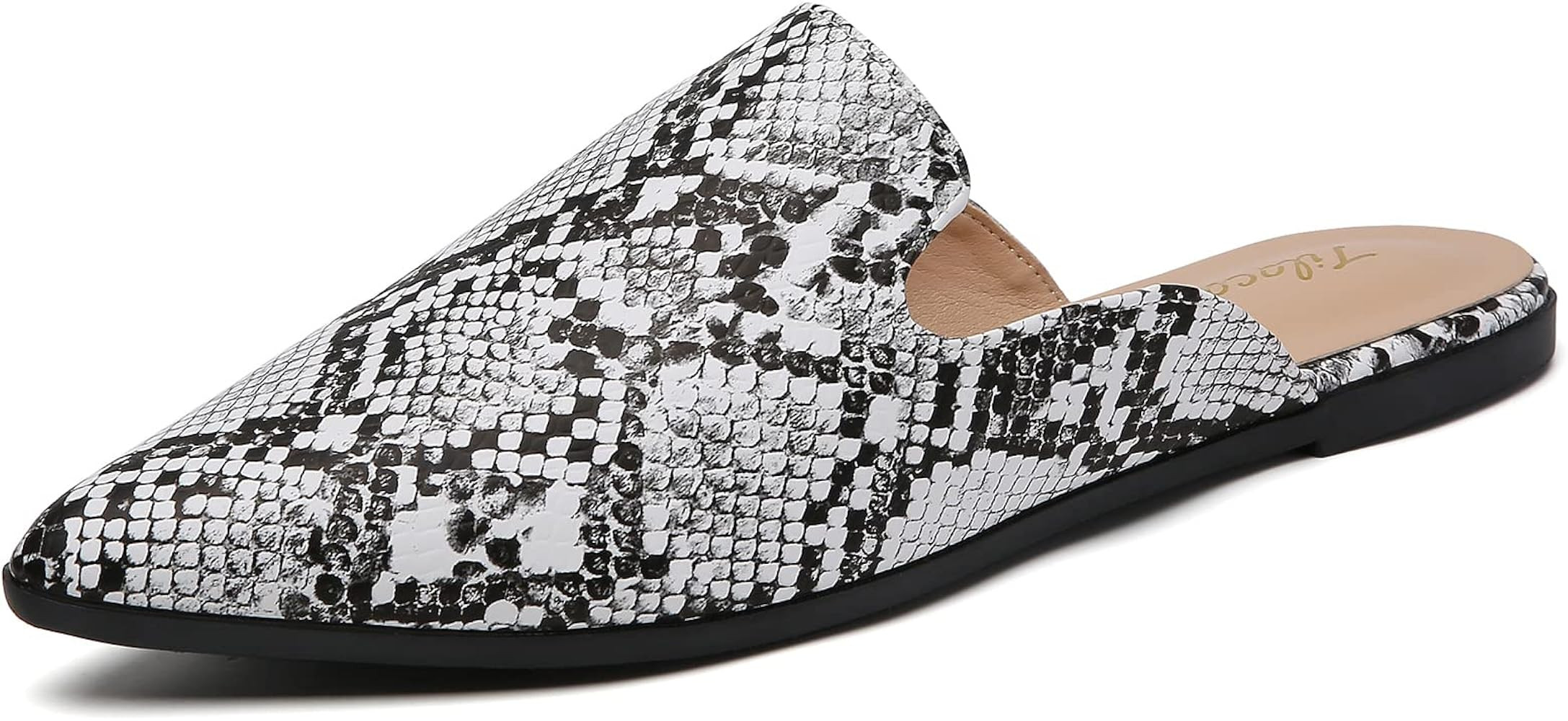 Tliocow Mules for Women Flats Slip On Backless Flat Mule Pointed Toe Slides Loafer Shoes | Amazon (US)