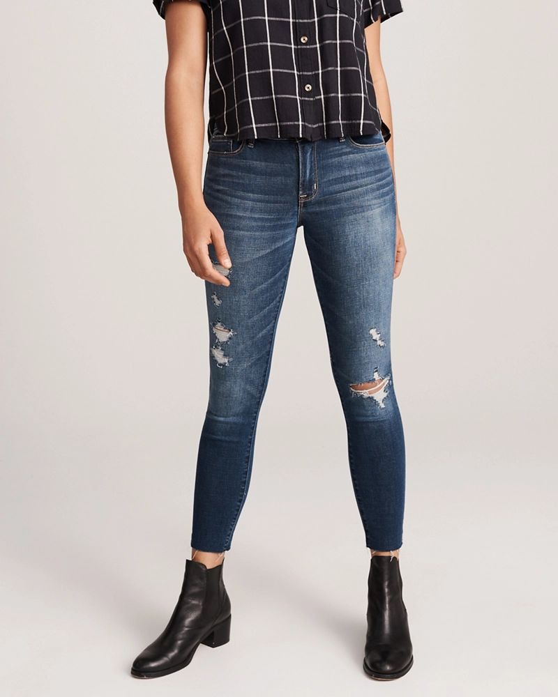 Ripped Low Rise Ankle Jeans | Abercrombie & Fitch US & UK