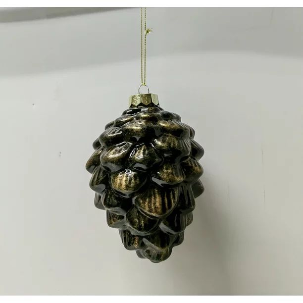 Christmas Set of 6 Brown Color Pinecone Glass Hanging Ornament, 1.01 lbs, by Holiday Time | Walmart (US)
