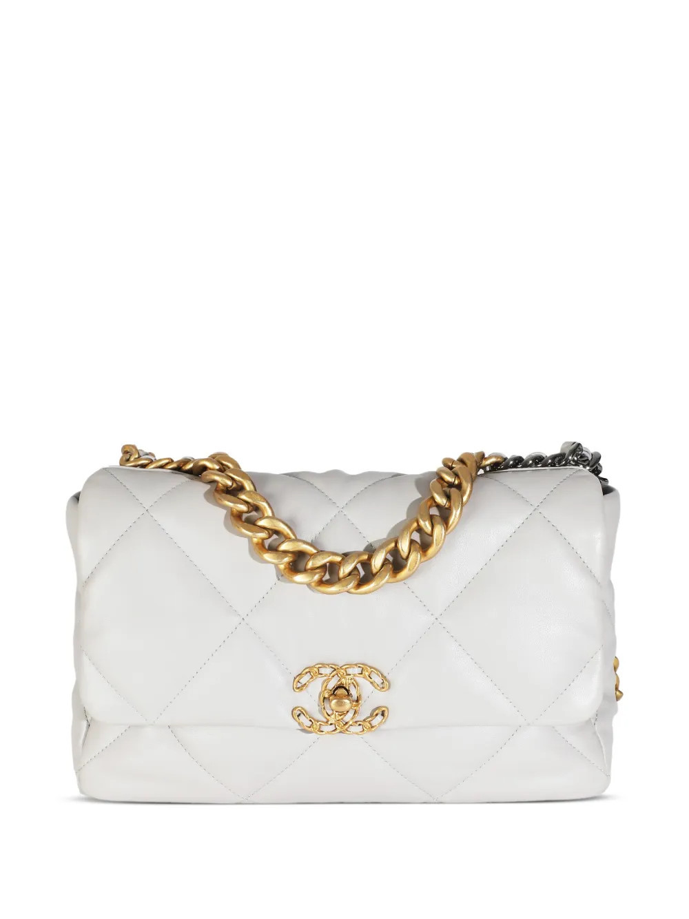 CHANEL Pre-Owned 2021-2023 large Chanel 19 bag - White | Farfetch Global