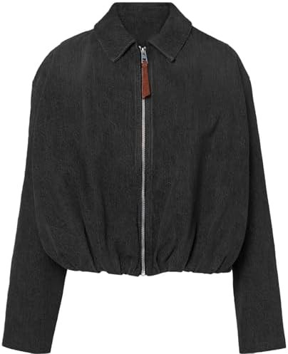 Women's Denim Bomber Jacket Zip Up Draped Loose Fit Collared Casual Lightweight Trendy Jean Jacke... | Amazon (US)