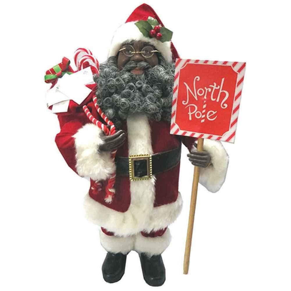 Santa's Workshop 15" Inch Standing, African American North Pole Santa, Black Ethnic Christmas Fig... | Amazon (US)