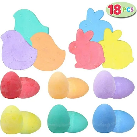 JoyX 18 Pieces Easter Sidewalk Chalk Set Easter Crafts for Kids Easter Party Favors | Walmart (US)