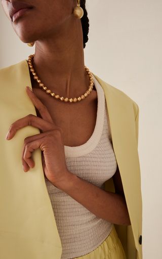 Small Beaded 14K Yellow Gold Necklace | Moda Operandi (Global)