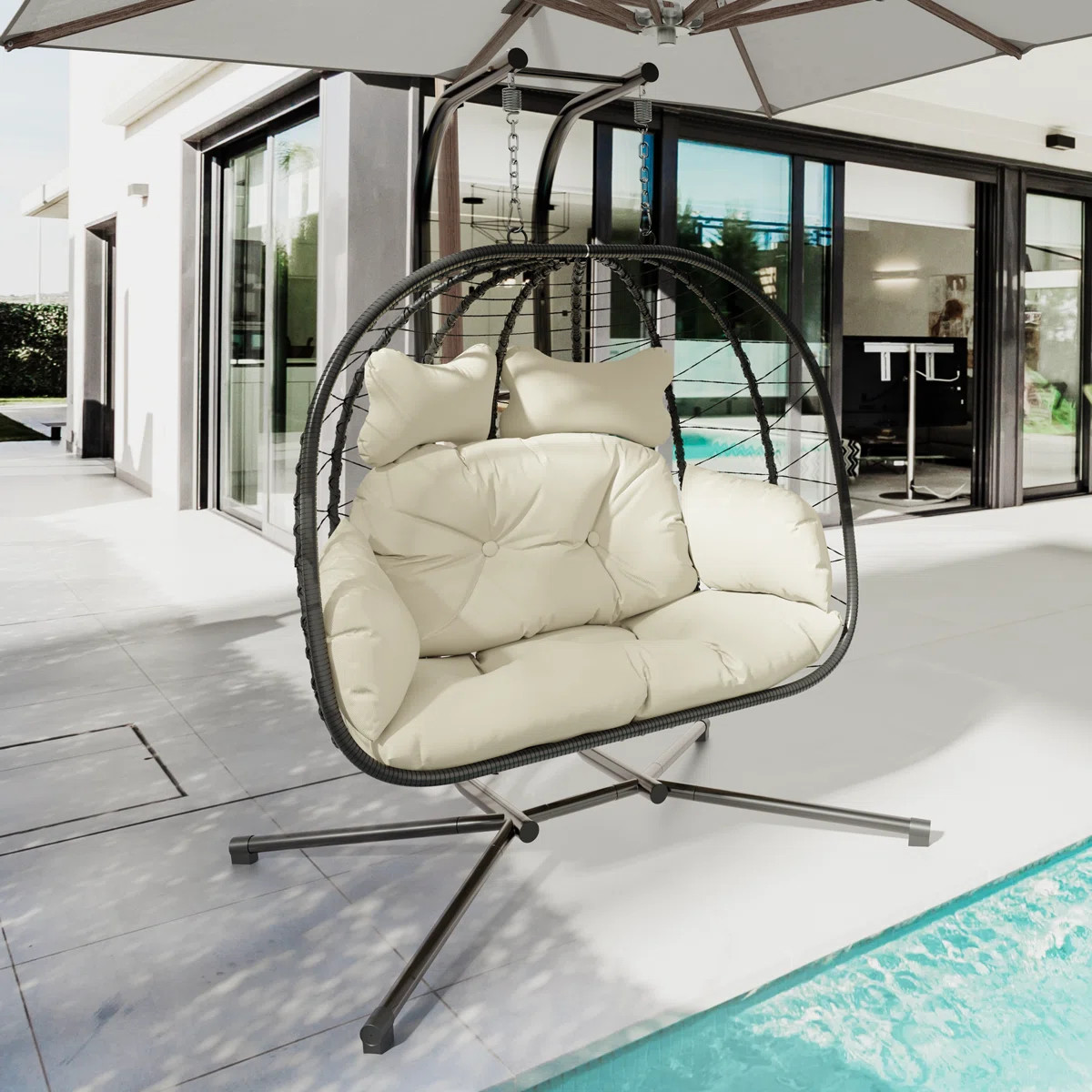 Chousein Egg Chair with Stand for 2 Person | Wayfair North America